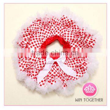 Baby polka dot red and white tutu pettiskirt