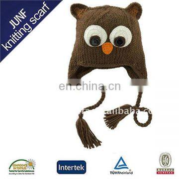 Fashionable new design pretty unisex warm soft winter crochet animal hat