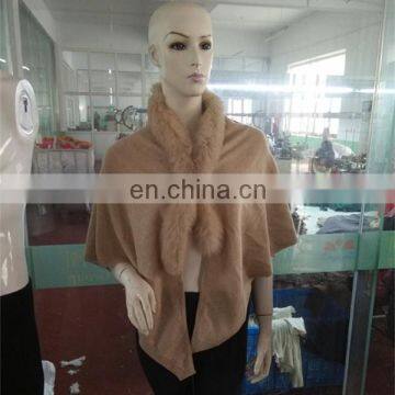 fashion design luxury ladies' cashmere shawl with fur