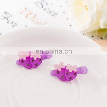 Mini Strawberry Hair Clips With Sparkly Rhinestone Pink Baby Alligator Clip For Baby