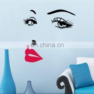 Hot Sale Beutiful Face PVC Wall/Window Sticker Home Decoration