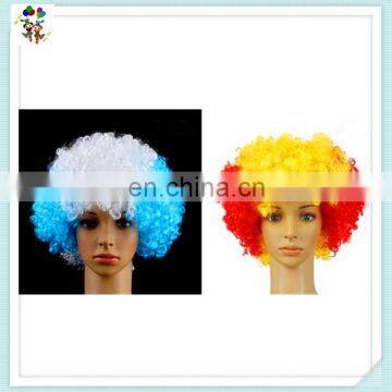 Germany Patriotic Black Red Yellow Cheap Afro Synthetic Football Fan Wigs HPC-0030