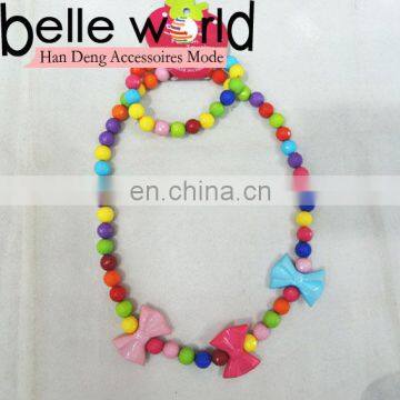 bright color bowtie plastic necklace for children