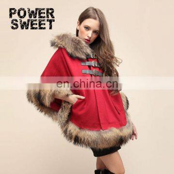 Luxury Queen Cloak lady dress with Raccoon fur coat