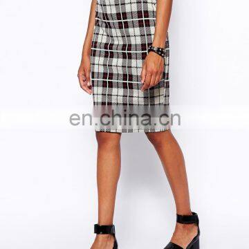 2014 A/W Check Print Pencil Skirt