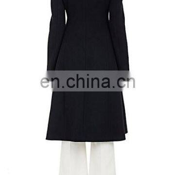 European New Style Embellished at Front Slim Fit Woolen Long Winter Coat With Oversized Buttons photo-3