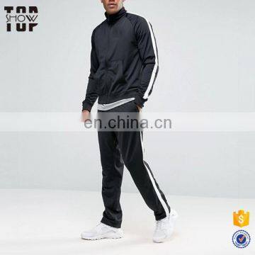 China product black 100% polyester zip fastening new design track suit men