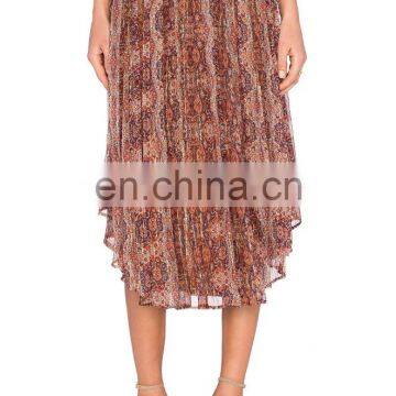 New fashion women ruffled bohemian long skirt