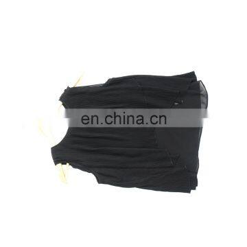 Women Hot Summer Casual Top Sleeveless Chiffon Pleated Top photo-3