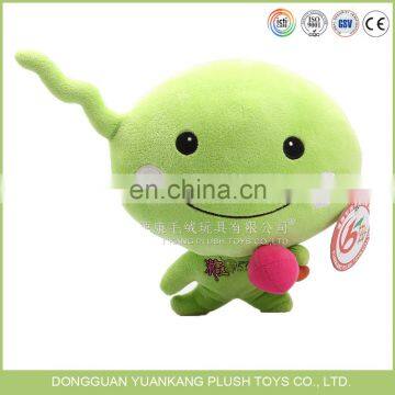 Green big head baby soft stuffed doll toy