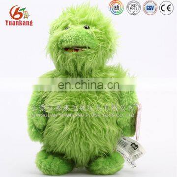 Customized animation movie stuffed furry green monster plush toy