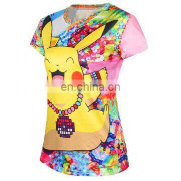 2017 Creat Your Own Mixed Color Summer 3D Cheap 100 Polyester Sublimation Women T Shirt photo-6