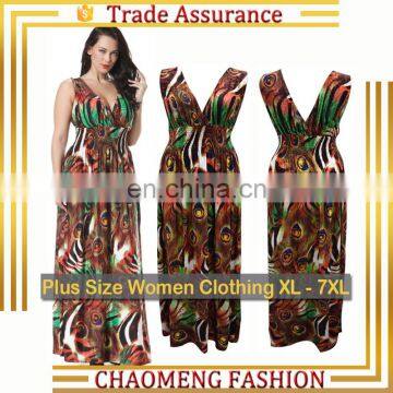 6032-2 Long Floral Summer Beach Sexy Dresses Pregnant Women Chic Hawai Bohemian Dress Plus Size