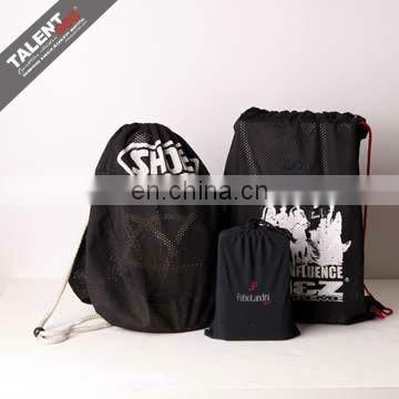 Custom Printed Brand Logo Mesh Cloth Drawstring Bag For Promotion