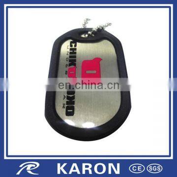 offset printed dog tag silencer with epoxy dome
