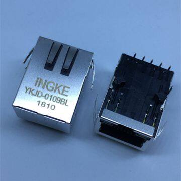 WE 7499211122A YKJD-0109BL Through Hole 100 Base-T Tab Down POE RJ45 Modular Jack Connectors