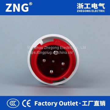 Factory Outlet 63A 4Pin Industrial Waterproof Plug IP67, 400V Industrial Power Plug 63A 3P+PE