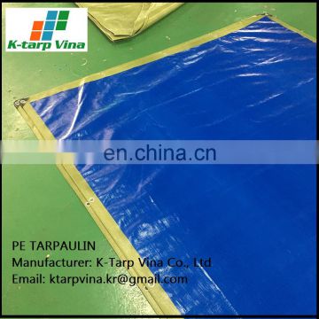 Heavy Duty Tarpaulin, High Density Woven Polyethylene and Double Laminated - 180g/sqm, Blue/Military Green