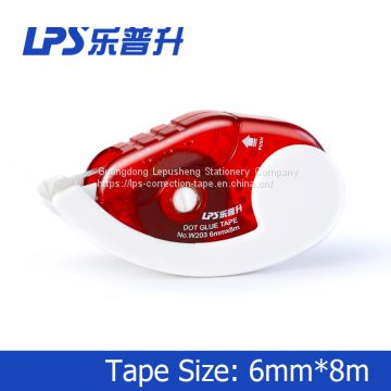 Plastic Two Sides Glue Tape Runner Office Sticky Roller Glue Tape With Sliding Push Cap