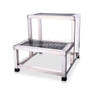 Stainess Steel with 2 layer hospital medical double foot stool