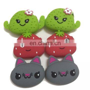 Custom Fruit Design Rubber Dropping Women Purse Novelty Promotional Coin Bag Zipper Ladies Silicone Coin Wallet photo-2