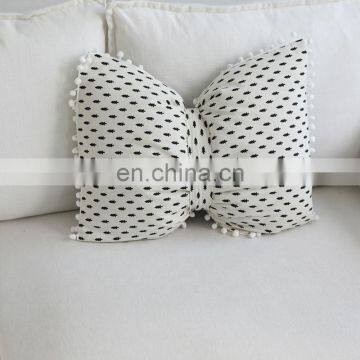 I@home INS Solid Color Striped Cute Ball Bow Pillow Bedside Sofa Pillow Cushion Cover With Core photo-6