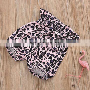 Short Sleeve Pink Top Matching Leopard Pattern Shorts and Headband 3pcs Beautiful Baby Girl Boutique Summer Suit photo-3