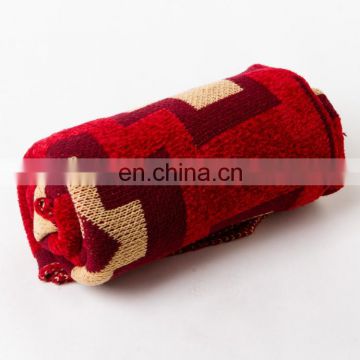 Hot Sale Yarn Dyed Acrylic Thread Blanket Printed Yarn Knitted Blanket Mixed Color