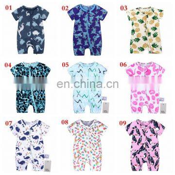 2019 New Summer Newborn Baby Girls Big Flower Zipper Overalls Clothes Cotton Rompers Baby Clothes Over 40styles photo-3