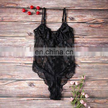 Floral Lace Bodysuit Women Patchwork Mesh Bodysuit 2021 Ladies Summer Skinny Sexy Teddy Bodysuit Body Femme photo-7