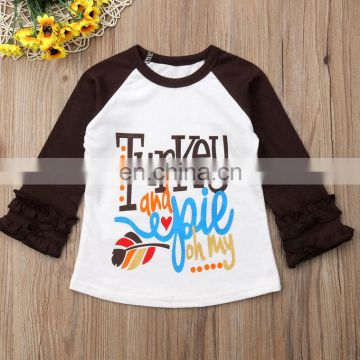 Long Sleeve T-shirt For Girls Toddler Kids Clothes Baby Girls Turkey Print Autumn T shirts Children Clothing