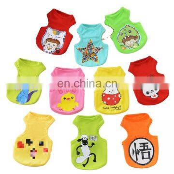 Cheap cartoon style breathable wholesale summer pet vest dog clothes