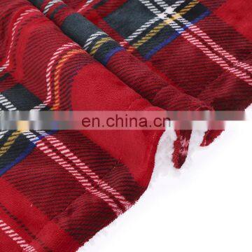 Christmas Plaid Plush Microfiber Checkered Decorative Sherpa Fleece Throw Blanket for Sofa photo-3