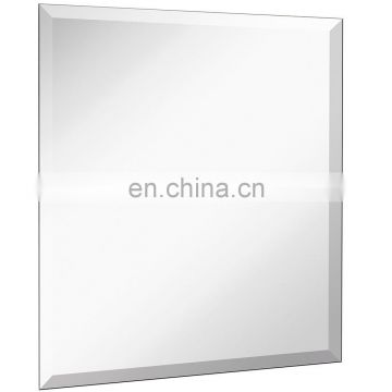 Bevelling frameless clear bathroom shower glass mirror factory price