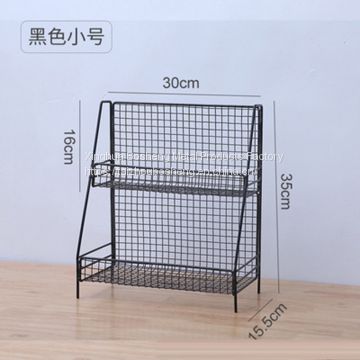 Japanese Style Iron Art Multi-Functional Kitchen Shelf /Desktop Storage Basket