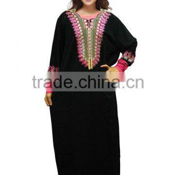 Wholesale high quality black muslim long sleeves maxi abaya egypt Fashion