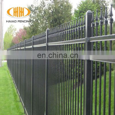 Garden decoration welded spear head top steel fence