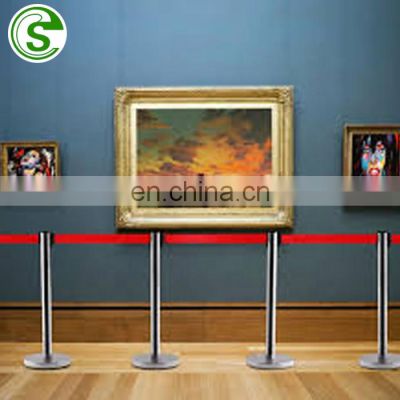 Control barriers Steel retractable belt barrier crowd queue controls post railing stand with A3/A4 sign holder Hotel