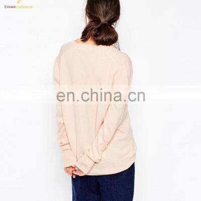 Ladies V Neck Cashmere Sweater OEM Service photo-2
