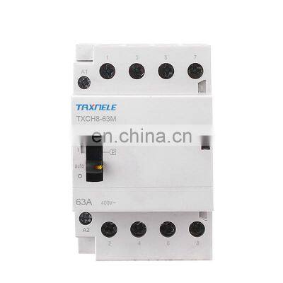 Din Rail Household AC Modular contactor 4P 63A 4NO 400V for Household Modular Contactor 220V/230V 50/60Hz Contact