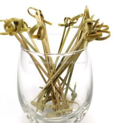 Natural Bamboo Sticks 100% Knotted Bamboo skewers 10.5cm 50pcs Thicken Cocktail Picks Knot Bamboo