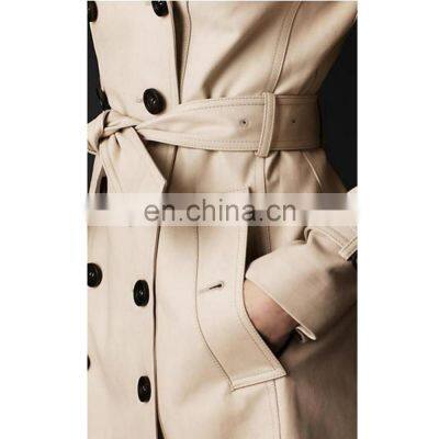 Wholesale 2020 New Fashion British Double-breasted Weight Loss Woman Waist Slimming Large Polyester Winter Women's Coat