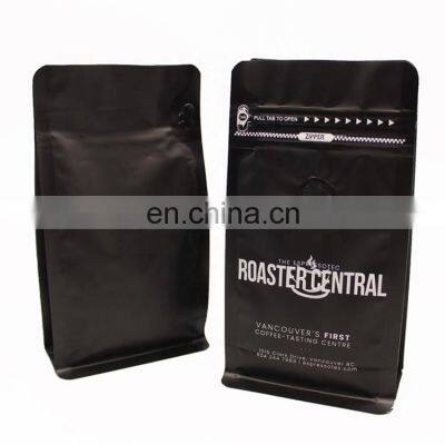 Factory Wholesale Flat Bottom Side Heat Seal Matte Coffee Bags Customized Printing Foil Bag For Ground Coffee