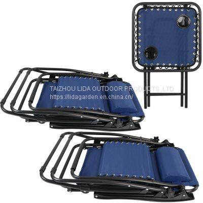 Wholesale Factory Luxury Beach Lounge Chair Outdoor Lightweight Garden Folding Metal Beach Zero Gravity Chair With Sunshade photo-3