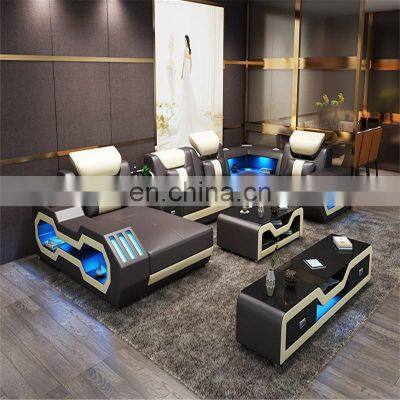 High quality U shape Living room sofas Genuine Leather Sofa set furniture