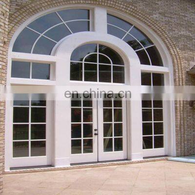 aluminum arch window frame double glass pane modern half moon window