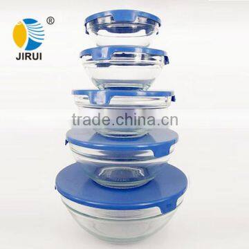 Food Grade Microwave 5pcs Glass Salad Bowl