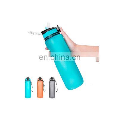 Ready to ship in stock fast dispatch BPA free tritan luxury custom reusable portable frosted 16oz plastic bottle