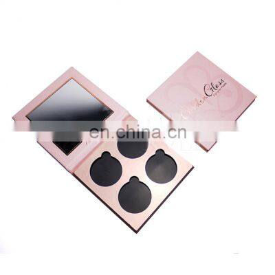 Popular customized cosmetic pink eyeshadow palette empty makeup packaging