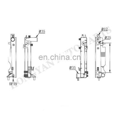 china good price for saab aluminum radiator plastic tank with car accessories